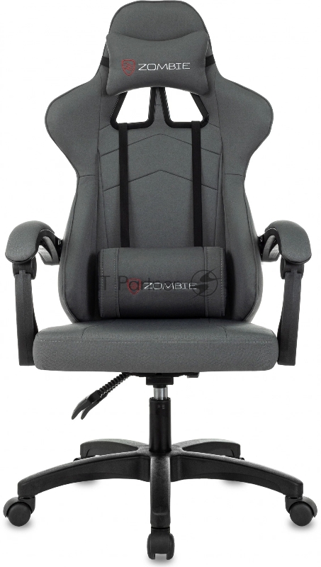 Кресло игровое Zombie Zoom Fabric серый Neo Grey крестов. пластик