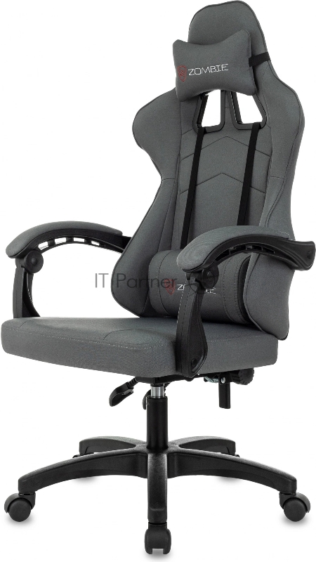 Кресло игровое Zombie Zoom Fabric серый Neo Grey крестов. пластик