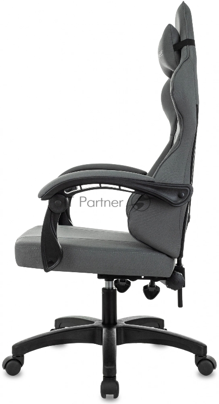 Кресло игровое Zombie Zoom Fabric серый Neo Grey крестов. пластик