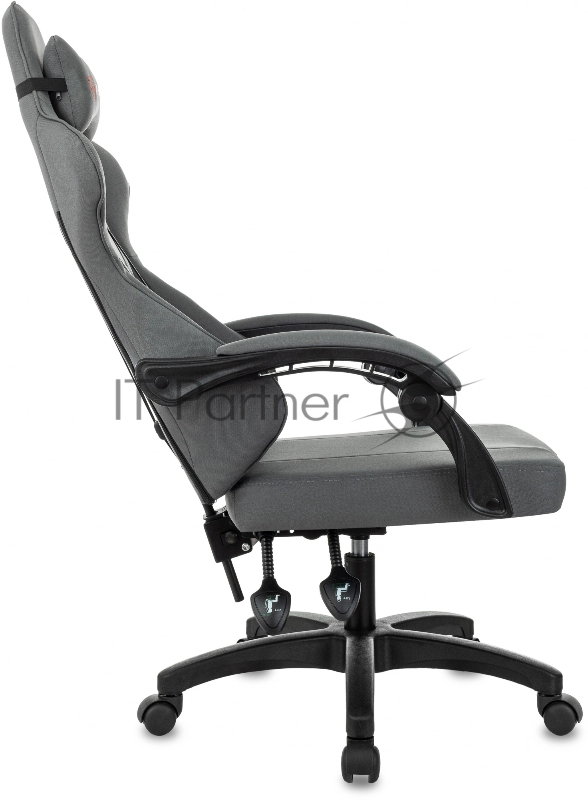 Кресло игровое Zombie Zoom Fabric серый Neo Grey крестов. пластик