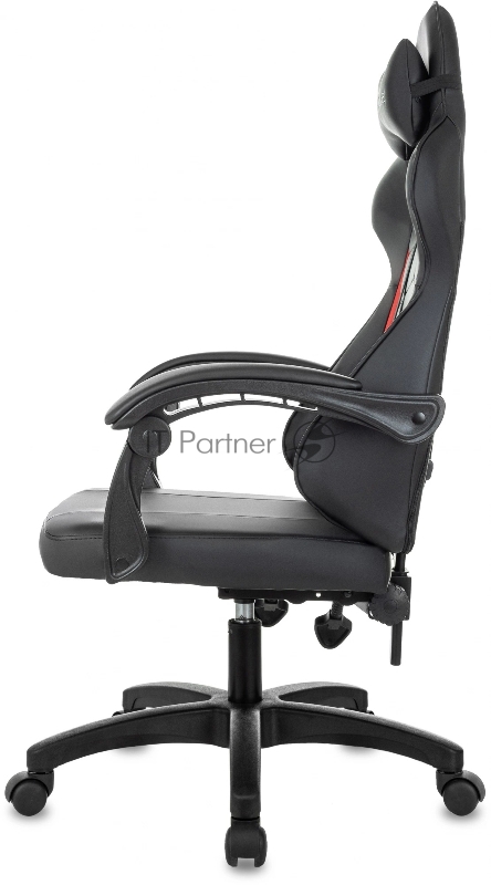 Кресло игровое Zombie Zoom черный/красный эко.кожа крестов. пластик