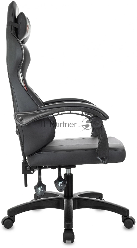 Кресло игровое Zombie Zoom черный/красный эко.кожа крестов. пластик