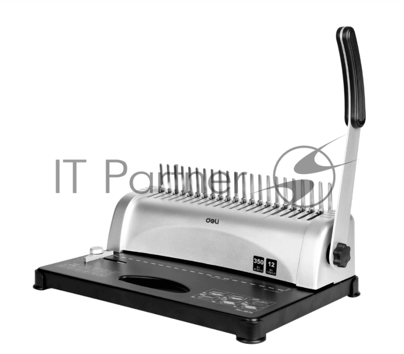 Переплетная машина (брошюровщик) Deli E3870 (брошюровщик), кол-во пробиваемых листов 12, объем переплета 350 л.,21 отверстие