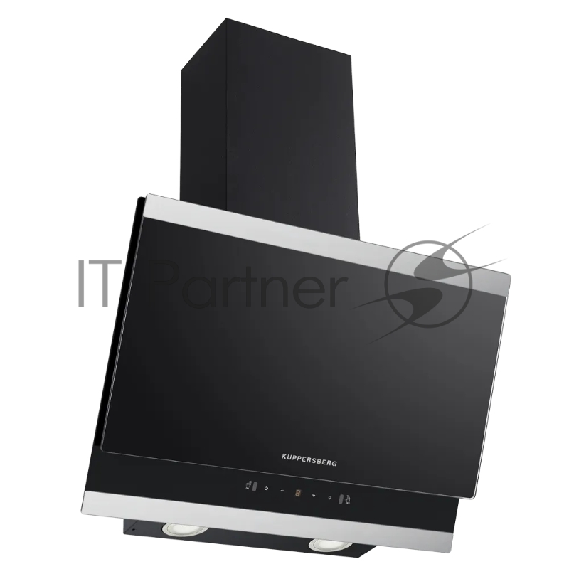 Наклонная вытяжка Kuppersberg F 603 BX, 60 см, High-Tech, таймер, макс. производительность 850 м3/ч, 3 скорости, обратный клапан, сенсорное управление, дисплей, LED освещение, уровень шума 53 дБ, цвет черный/нержавеющая сталь