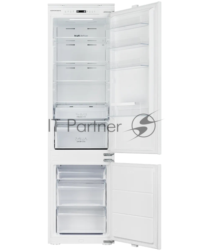 Встраиваемый холодильник KUPPERSBERG RBN 1964, High-Tech, полезный объем 309 л, No Frost, супер заморозка, инверторный компрессор, электронное управление, энергоэффективность А+