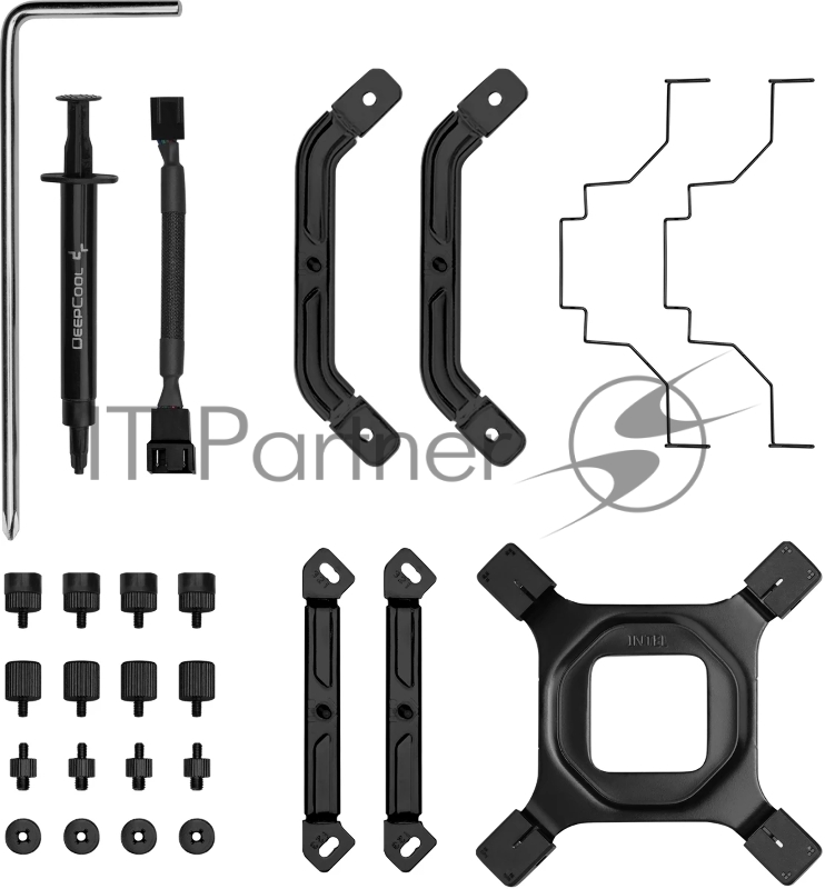 Кулер для процессора DEEPCOOL AK500 DIGITAL PRO LGA20XX/1700/1200/115X/AM5/AM4 (9шт/кор, TDP 240W, PWM, Fan 120mm, 5 тепл. трубок, ARGB, черный) RET