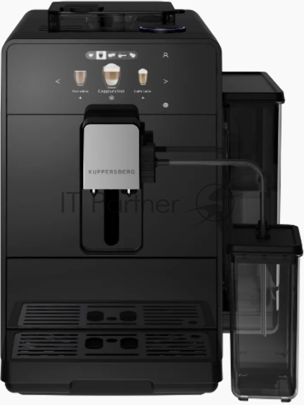 Отдельностоящая кофемашина KUPPERSBERG KCF 401 B, High-Tech, автоматический капучинатор, контейнер для молока, коническая кофемолка, макс. давление 19 бар, объем контейнера для зерен 150 гр, объем емкости для воды 2 л, 6 уровней помола, автоматическо