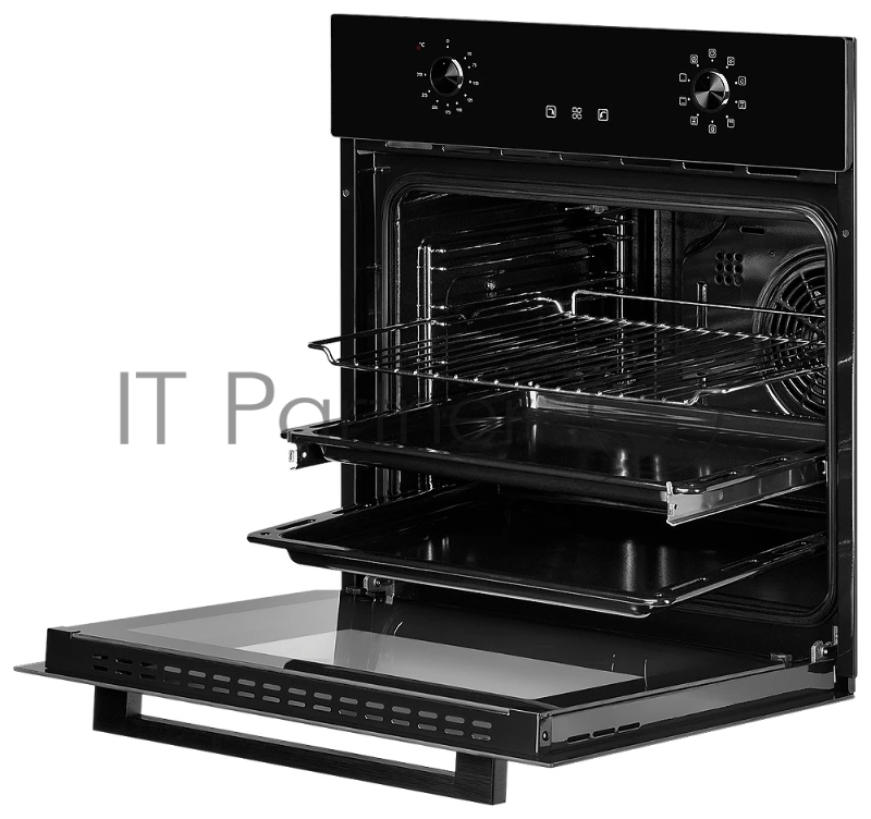 Встраиваемый электрический духовой шкаф MONSHER MOE 6092 Noir, 9 режимов: Традиционный нагрев, Макси-Гриль, Макси-Гриль с конвекцией, Нижний нагрев, Разморозка, Традиционный нагрев с конвекцией, Режим подсветка, Конвекция, Режим пицца, утапливаемые п