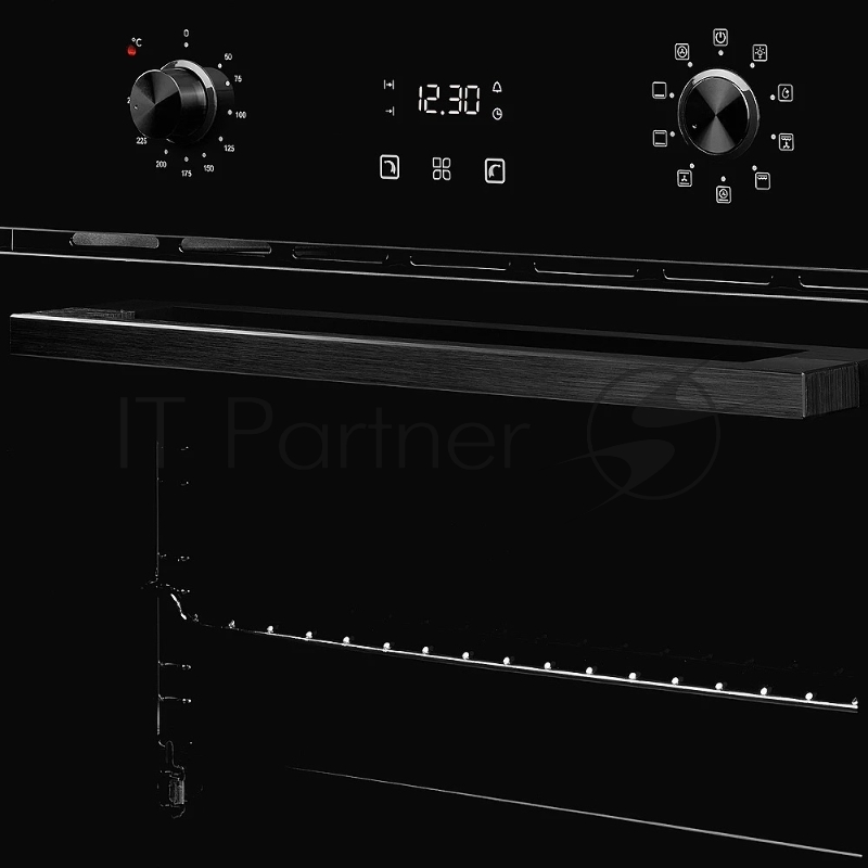 Встраиваемый электрический духовой шкаф MONSHER MOE 6092 Noir, 9 режимов: Традиционный нагрев, Макси-Гриль, Макси-Гриль с конвекцией, Нижний нагрев, Разморозка, Традиционный нагрев с конвекцией, Режим подсветка, Конвекция, Режим пицца, утапливаемые п