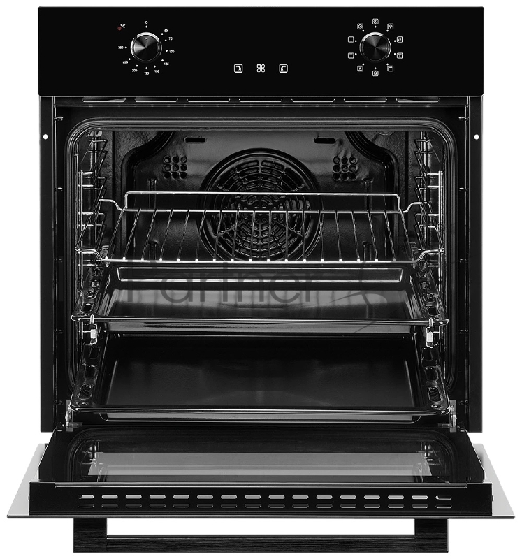 Встраиваемый электрический духовой шкаф MONSHER MOE 6092 Noir, 9 режимов: Традиционный нагрев, Макси-Гриль, Макси-Гриль с конвекцией, Нижний нагрев, Разморозка, Традиционный нагрев с конвекцией, Режим подсветка, Конвекция, Режим пицца, утапливаемые п