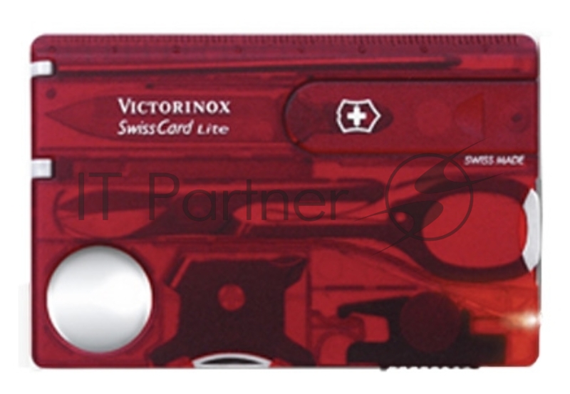 Швейцарская карта Victorinox SwissCard Lite (0.7300.TB1) красный полупрозначный блистер