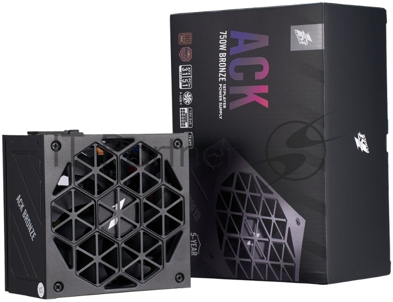 1STPLAYER ACK BRONZE 750W Black / ATX 3.1, PCIe 5.1, APFC, 80 PLUS Bronze, Double Forward, full Teapo caps, 140mm fan, non-modular / HA-750AA2