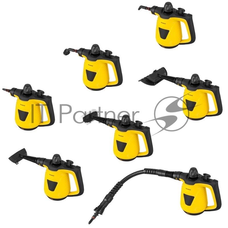 Универсальный ручной отпариватель-пароочиститель Endever Odyssey Q-464, желтый/черный, мощность 1100 Вт, давление 3,5 бар,производ. 35 г/мин, 6 шт/уп