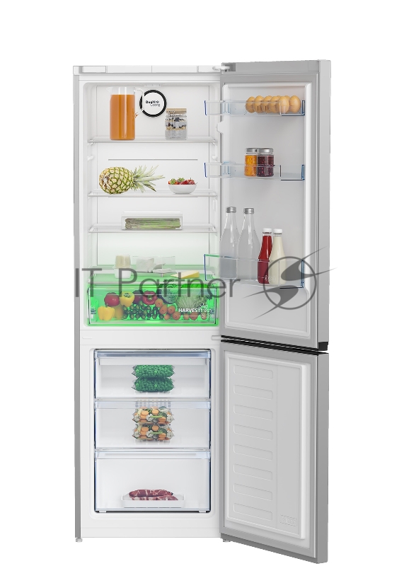 Холодильник Beko B1RCNK362S серебристый двухкамерный 220/100 л морозилка снизу, NoFrost Dual Cooling