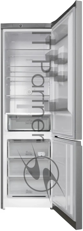 Холодильник HOTPOINT HT 6200 S серебристый двухкамерный 240/83л морозилка снизу, No Frost