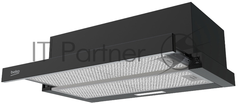 Вытяжка телескопическая Beko BHNT613R4CB управление механическое, черный