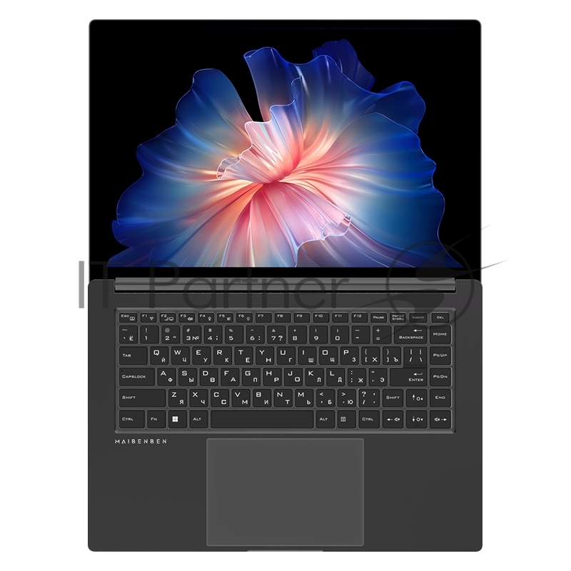 Ноутбук Maibenben P625 темно-серый 16(2560x1600 (матовый) IPS)/Intel Core i5 12450H(2Ghz)/16384Mb/512PCISSD UHD Graphics/Cam/BT/WiFi/70WHr/war 1y/1.6kg/Win11Home + Screen 120Hz, 350nits, sRGB 100%, 16:10