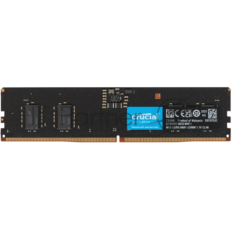 Модуль памяти Crucial by Micron 8GB DDR5-5600 UDIMM (CT8G56C46U5) CL46 1.1V 1 Year Warrаnty