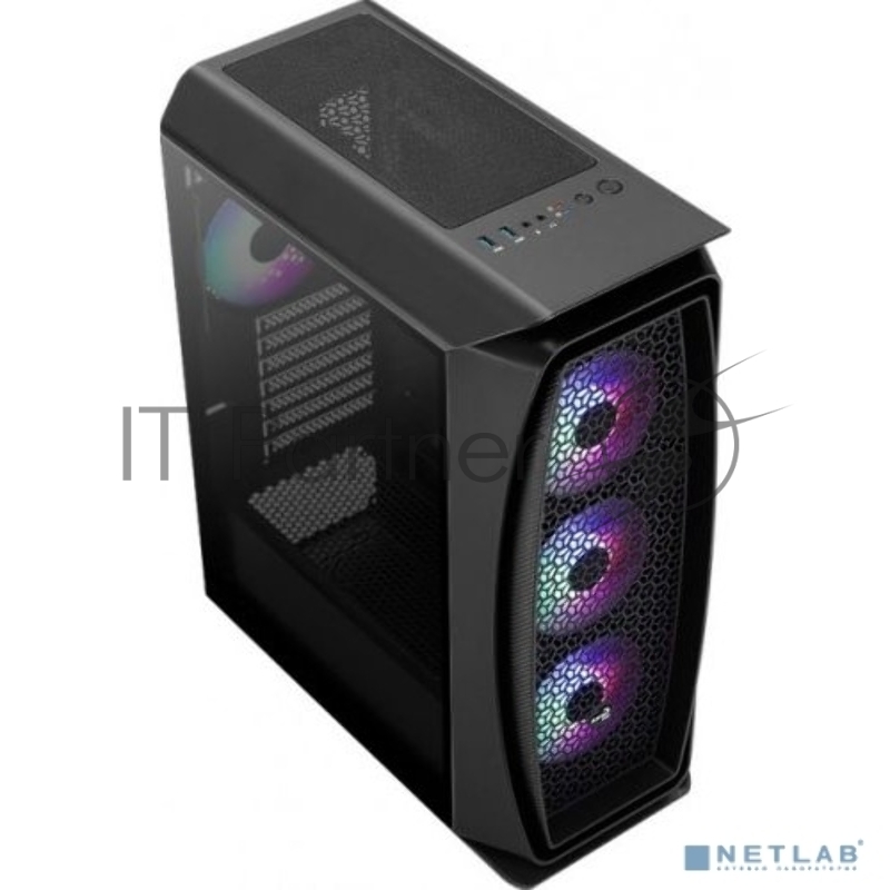 Компьютерный корпус Aerocool / Formula Aero One Frost-G-BK-v1 черный без БП ATX 4x120mm 2xUSB3.0 audio