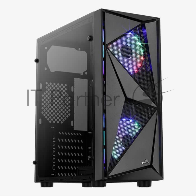 Компьютерный корпус Aerocool / Formula Glider Cosmo V1 без БП, ATX, боковое окно (закаленное стекло), черный