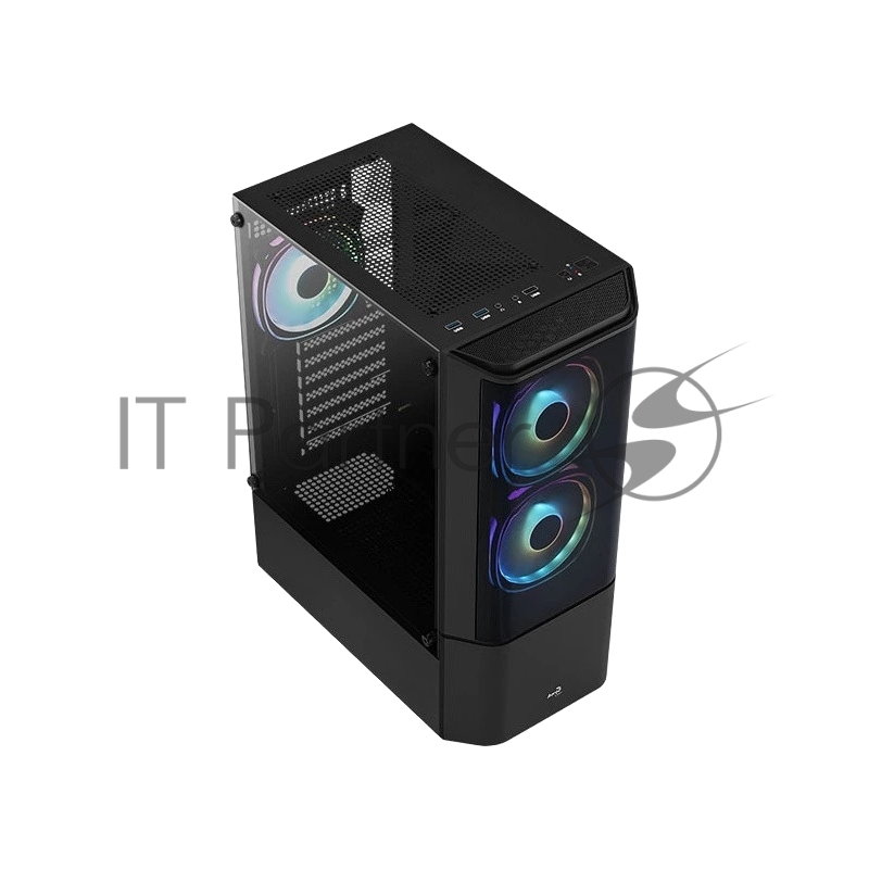 Корпус MidTower Aerocool / Formula Quantum-G-BK-v2 (черный) без Б/п, ATX 3FRGB Fan on front panel