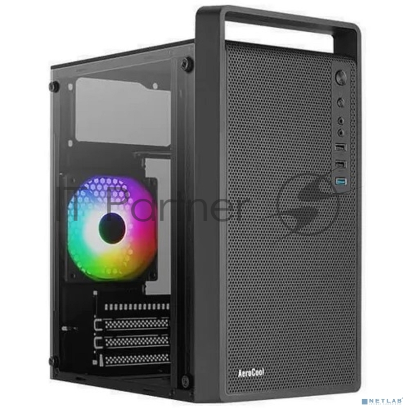 Корпус MiniTower Aerocool / Formula CS-109-G-BK-v1 (mATX, USB3x1, USB2x2, 120mm RGB fan, без БП) (4711099472376)