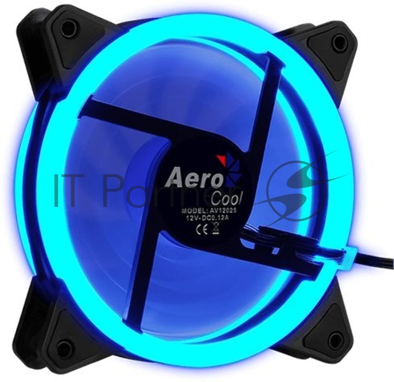 Вентилятор для корпуса AeroCool / Formula Rev Blue черный, 120 мм, 1200 об/мин, 15.1 дБ, 3 pin