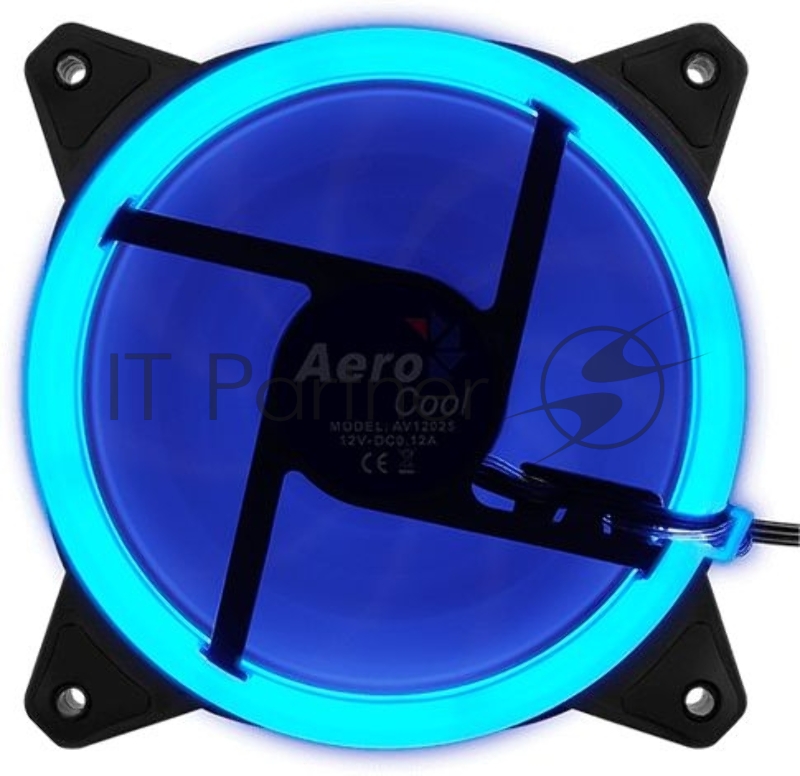 Вентилятор для корпуса AeroCool / Formula Rev Blue черный, 120 мм, 1200 об/мин, 15.1 дБ, 3 pin