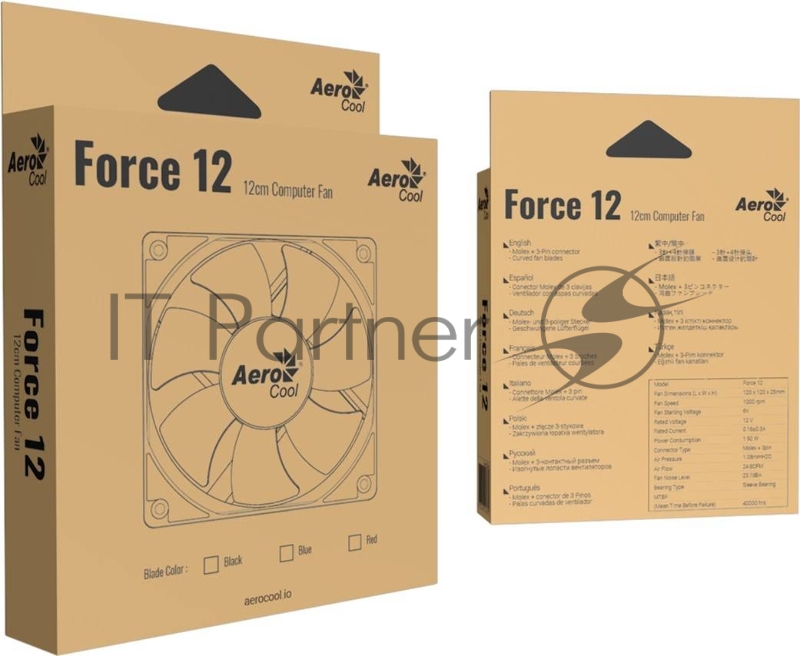 Вентилятор для корпуса Aerocool / Formula Force 12 PWM черный, 120 мм, 1500 об/мин, 27.5 дБ, 4 pin