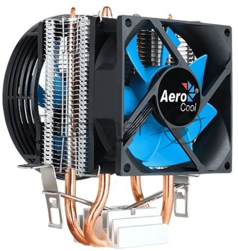 Кулер для процессора AeroCool / Formula Verkho 2 Dual серебристый, 90 мм, алюминий/медь, 2000 об/мин, 25 дБ, 4 pin, 120 Вт, 135 мм