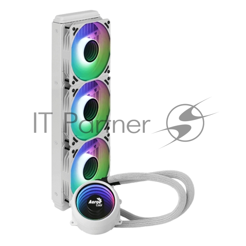 Система водяного охлаждения AeroCool / Formula Mirage L360 белый, 120 мм, алюминий/медь, 1800 об/мин, 26.8 дБ, 4 pin, 550 Вт, 27 мм