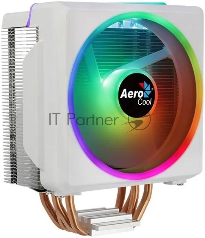 Кулер для процессора AeroCool / Formula Cylon 4F белый, 120 мм, алюминий/медь, 1800 об/мин, 26 дБ, 4 pin, 145 Вт, 160 мм