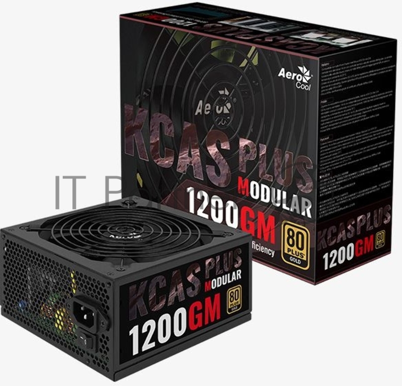 Блок питания Aerocool / Formula KCAS PLUS 1200GM V2, 1200Вт, 80 PLUS Gold, модульный, 140мм, черный