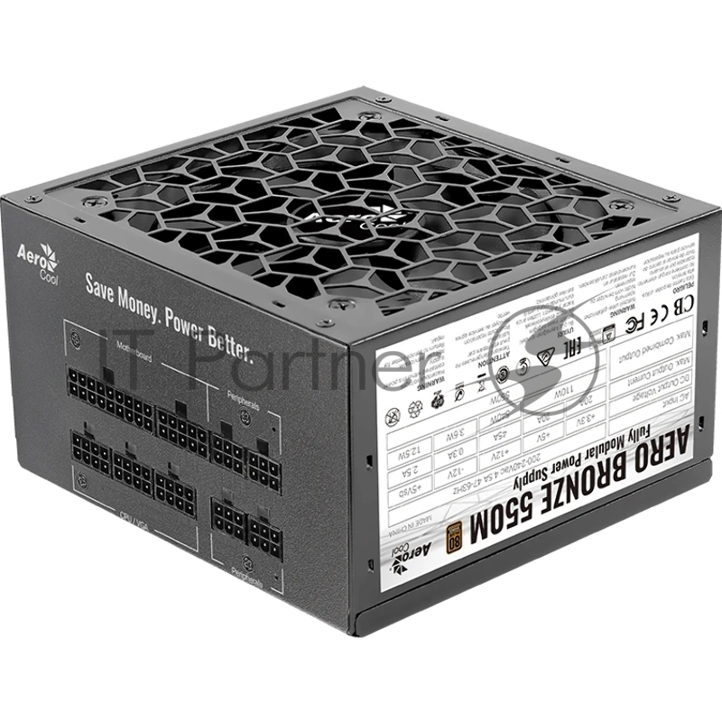 Блок питания Aerocool / Formula AERO BRONZE 550M <80+ Bronze, КПД>90%, ATX v2.4, A.PFC, Fan 12cm, Japanese Capacitors>