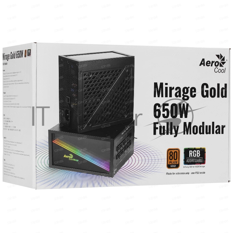 Блок питания Aerocool / Formula MIRAGE GOLD 650W, 650Вт, 80 PLUS Gold, 120мм, модульный, черный
