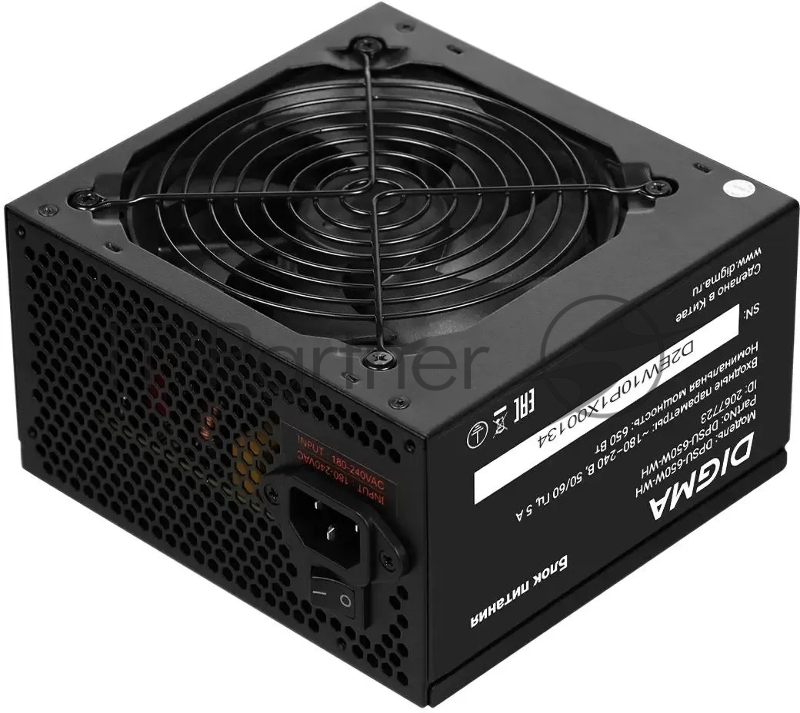 Блок питания Digma ATX 650W DPSU-650W-WH 80 PLUS WHITE (20+4pin) APFC 120mm fan 6xSATA RTL