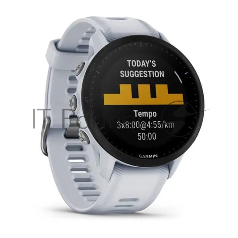 Смарт-часы Garmin Forerunner 955 33мм 1.3 корп.черный рем.белый разм.брасл.:130-220мм (010-02638-31)