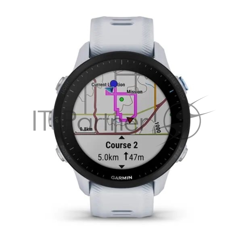 Смарт-часы Garmin Forerunner 955 33мм 1.3 корп.черный рем.белый разм.брасл.:130-220мм (010-02638-31)
