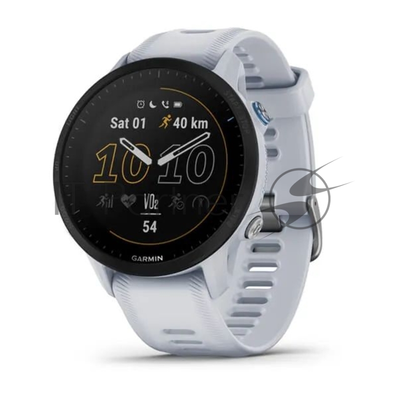 Смарт-часы Garmin Forerunner 955 33мм 1.3 корп.черный рем.белый разм.брасл.:130-220мм (010-02638-31)