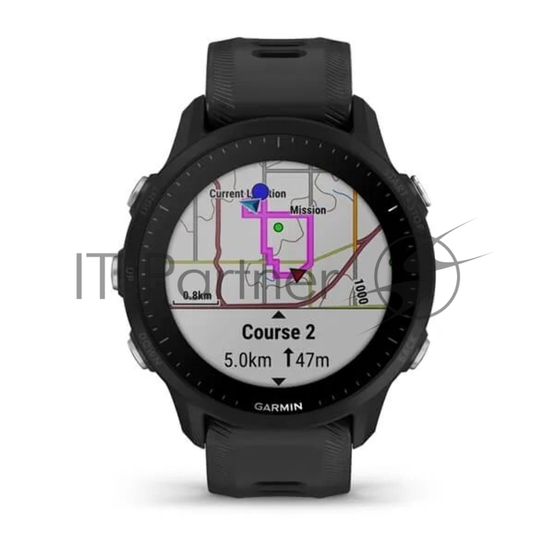 Смарт-часы Garmin Forerunner 955 33мм 1.3 корп.черный рем.черный разм.брасл.:130-220мм (010-02638-30)