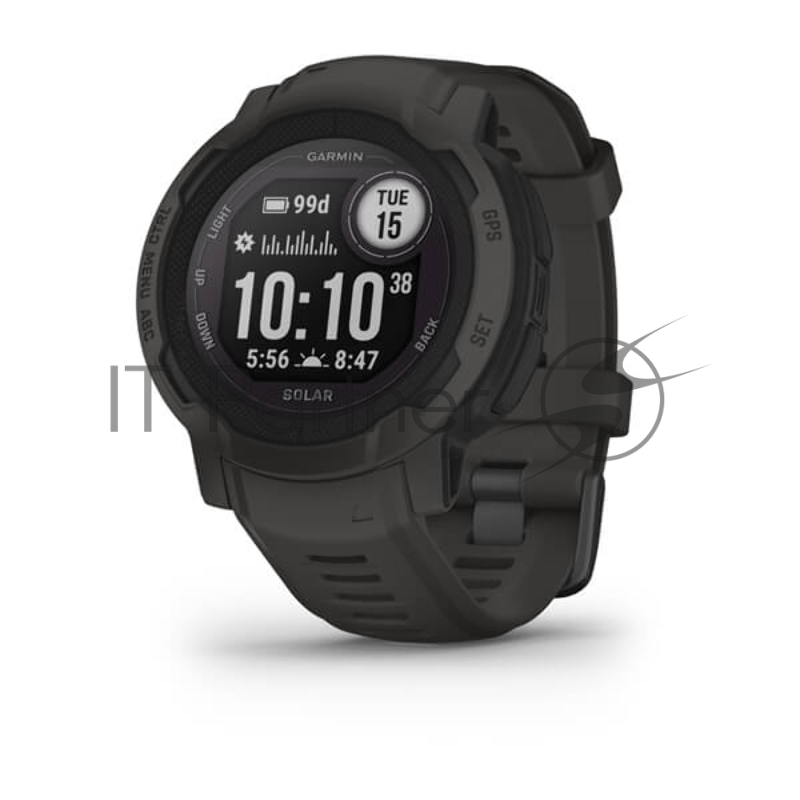 Смарт-часы Garmin Instinct 2 Solar 45мм 0.9 AMOLED корп.черный силикон рем.черный (010-02627-00)
