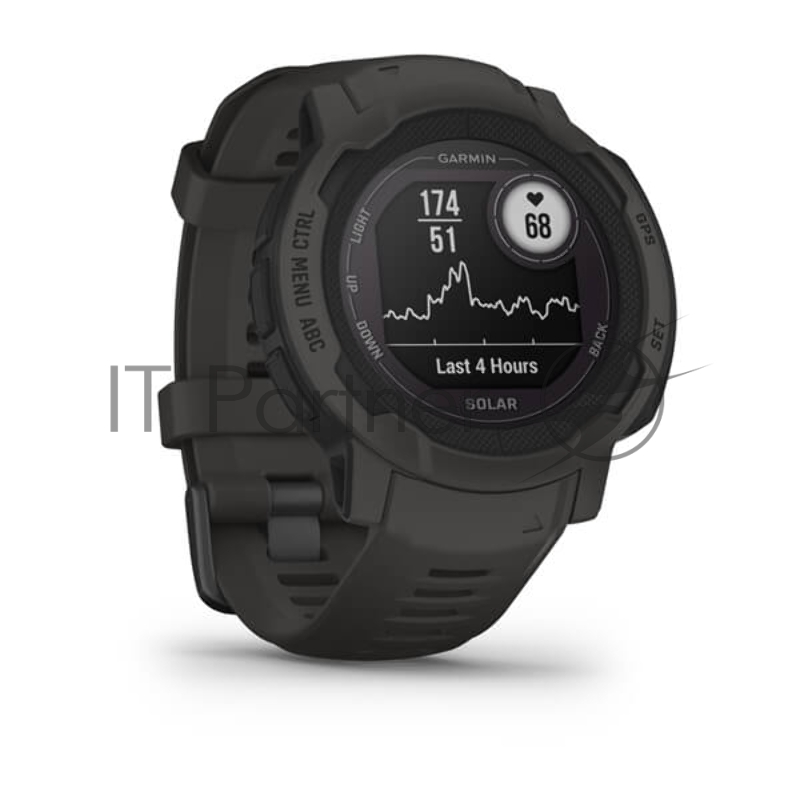 Смарт-часы Garmin Instinct 2 Solar 45мм 0.9 AMOLED корп.черный силикон рем.черный (010-02627-00)