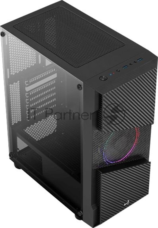 Корпус Aerocool / Formula Menace Saturn FRGB-G-BK-v1 черный без БП ATX 4x120mm 2xUSB2.0 1xUSB3.0 audio bott PSU