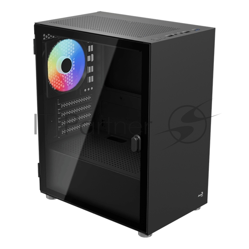 Корпус Aerocool / Formula CS-111-G-BK-v1 (mATX, 0.5mm, стекло, USB3.0 x1, USB2.0 x2, 1x 12cm Black Fan)