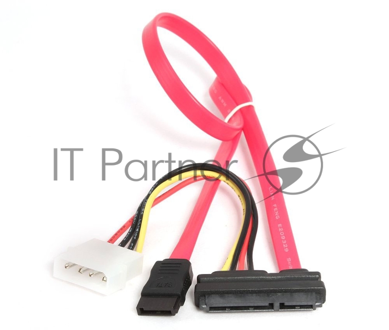Кабель Combo SATA Cablexpert CC-SATA-C1-N, Molex 4pin(M)+Sata 7pin(M) / Sata 15pin+7pin(F), медн.проводник, пакет