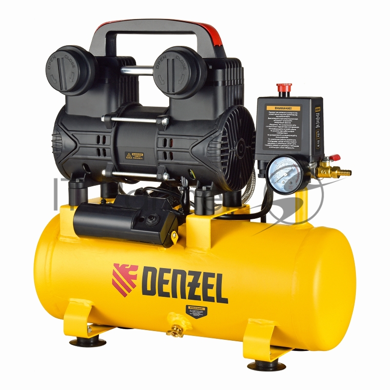 Компрессор безмасляный малошумный DLP-950/10, 950Вт,10 л, 2850 об/мин, 170 л/мин// Denzel