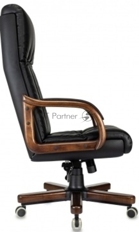 Кресло руководителя Бюрократ T-9932Walnut черный эко.кожа крестов. металл/дерево