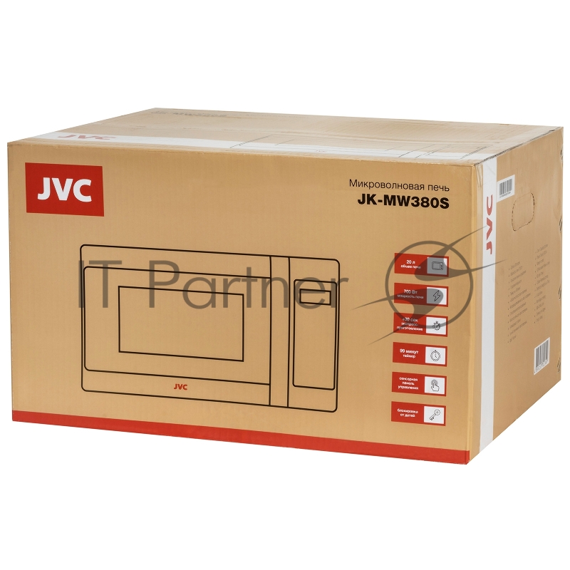 Микроволновая печь JVC JK-MW380S белый, 20 л, 700 Вт, переключатели - сенсор