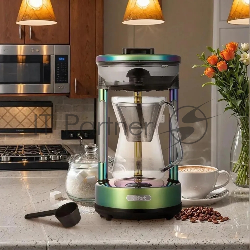 Кофеварка капельная Kitfort КТ-7488 600Вт зеленый