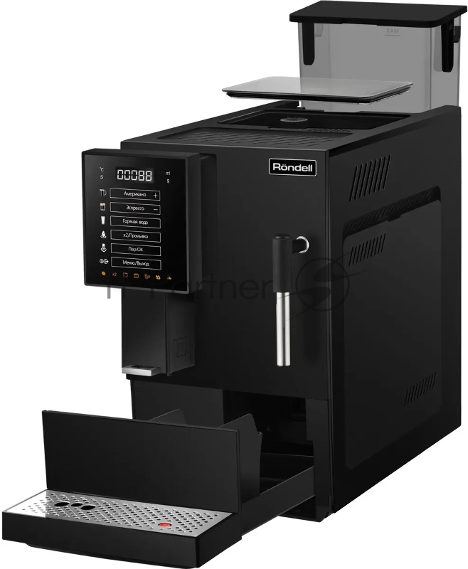 Кофемашина автоматическая Rondell-МБТ RDE-1117 чёрный, исп. кофе - зерновой, 1.1 л, 1351 Вт, 20 Бар